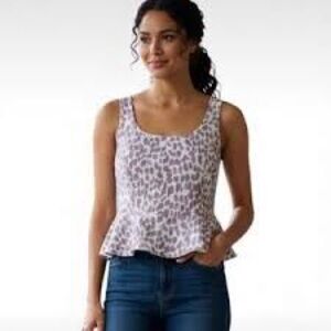 J. Crew Lilac Leopard Print Tank Top